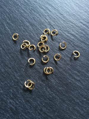 40 or 200 Genuine 14K Gold Plated 6mm Diameter Strong Stainless Steel Jump Rings 1mm (18 Gauge)
