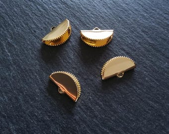 10 Gold Plated 20mm Semi-Circular Crimp Ends 20x12mm