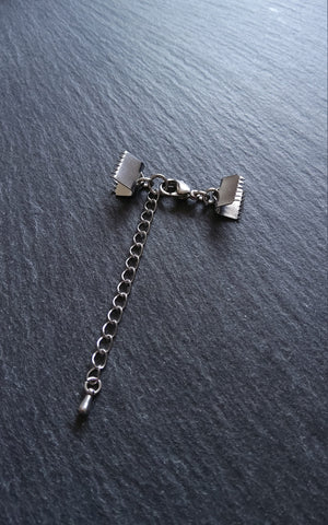 Stainless Steel Crimp End Sets for 10mm (3/8 inch) wide Chokers & Bracelets - ContentedCatz