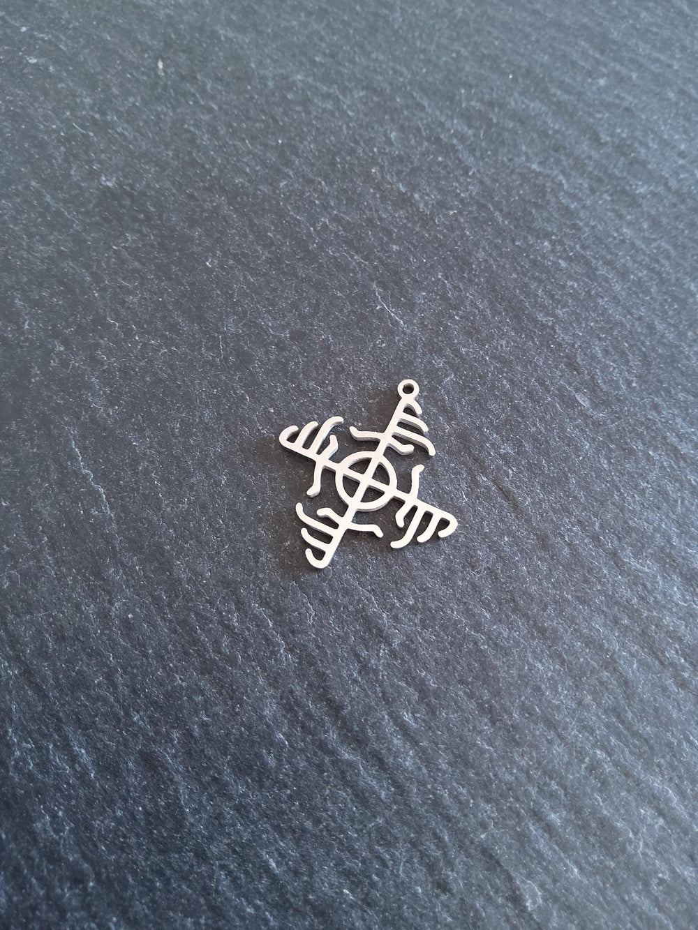 Small Icelandic Ginfaxi Stave Charm Stainless Steel 22x20mm - ContentedCatz