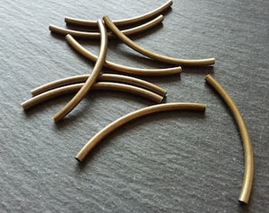 10 or 50 Antique Bronze Tube beads 50mm ( 2 inch ) Curved Spacer 50x3mm - ContentedCatz