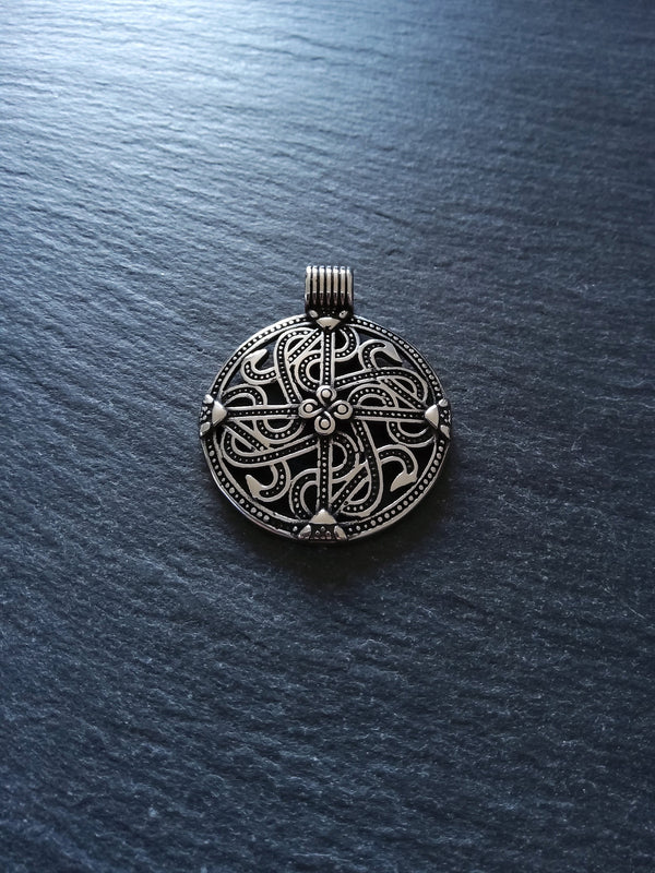Round Viking Style Pendant Stainless Steel 43x35x7mm
