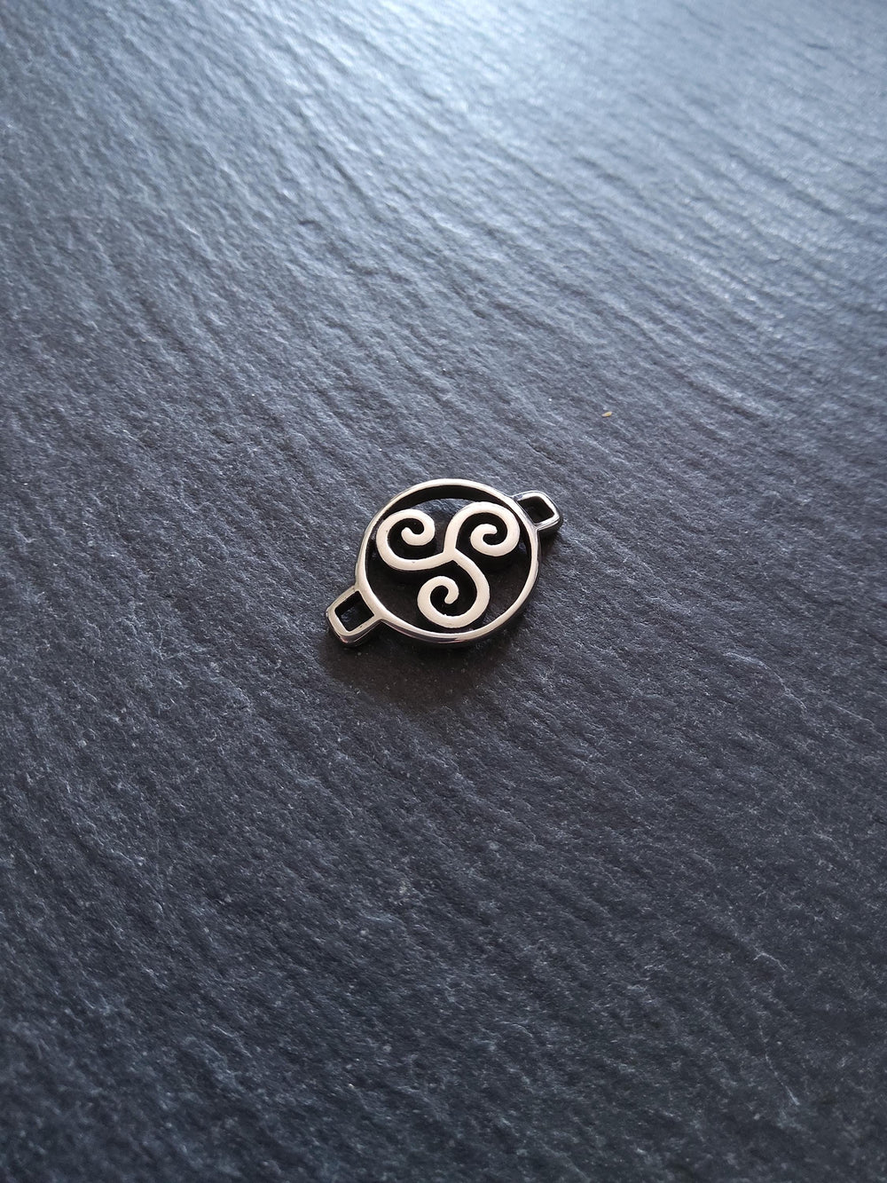 Triple Spiral Triskelion Stainless Steel Connector Charm for Leather Bracelets 15x22x3mm