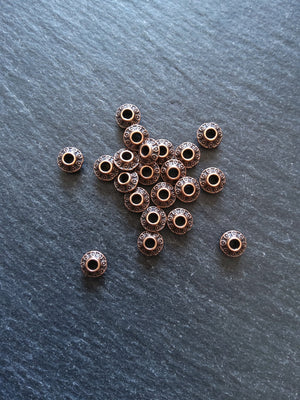 20 or 100 Antique Copper Tone 7mm Flying Saucer Bicone Spacer Beads 7.5x7mm Nickel FREE20 or 100 Antique Copper Tone 7mm Flying Saucer Bicone Spacer Beads 7.5x7mm Nickel FREE