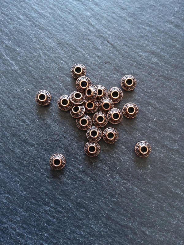 20 or 100 Antique Copper Tone 7mm Flying Saucer Bicone Spacer Beads 7.5x7mm Nickel FREE20 or 100 Antique Copper Tone 7mm Flying Saucer Bicone Spacer Beads 7.5x7mm Nickel FREE