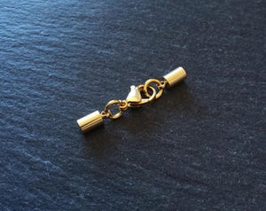 2 or 10 Genuine 18K Gold Plated Stainless Steel End Cap Sets for 2.5mm (3mm end caps) - ContentedCatz