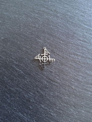 Small Icelandic Ginfaxi Stave Charm Stainless Steel 22x20mm - ContentedCatz