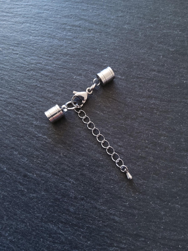 Patterned Stainless Steel End Cap Sets for 5.5mm Cord (6mm end caps) - ContentedCatz