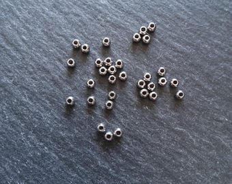 200 or 1000 Stainless Steel 3mm Round Spacer Hollow Beads Hole: 1mm - ContentedCatz
