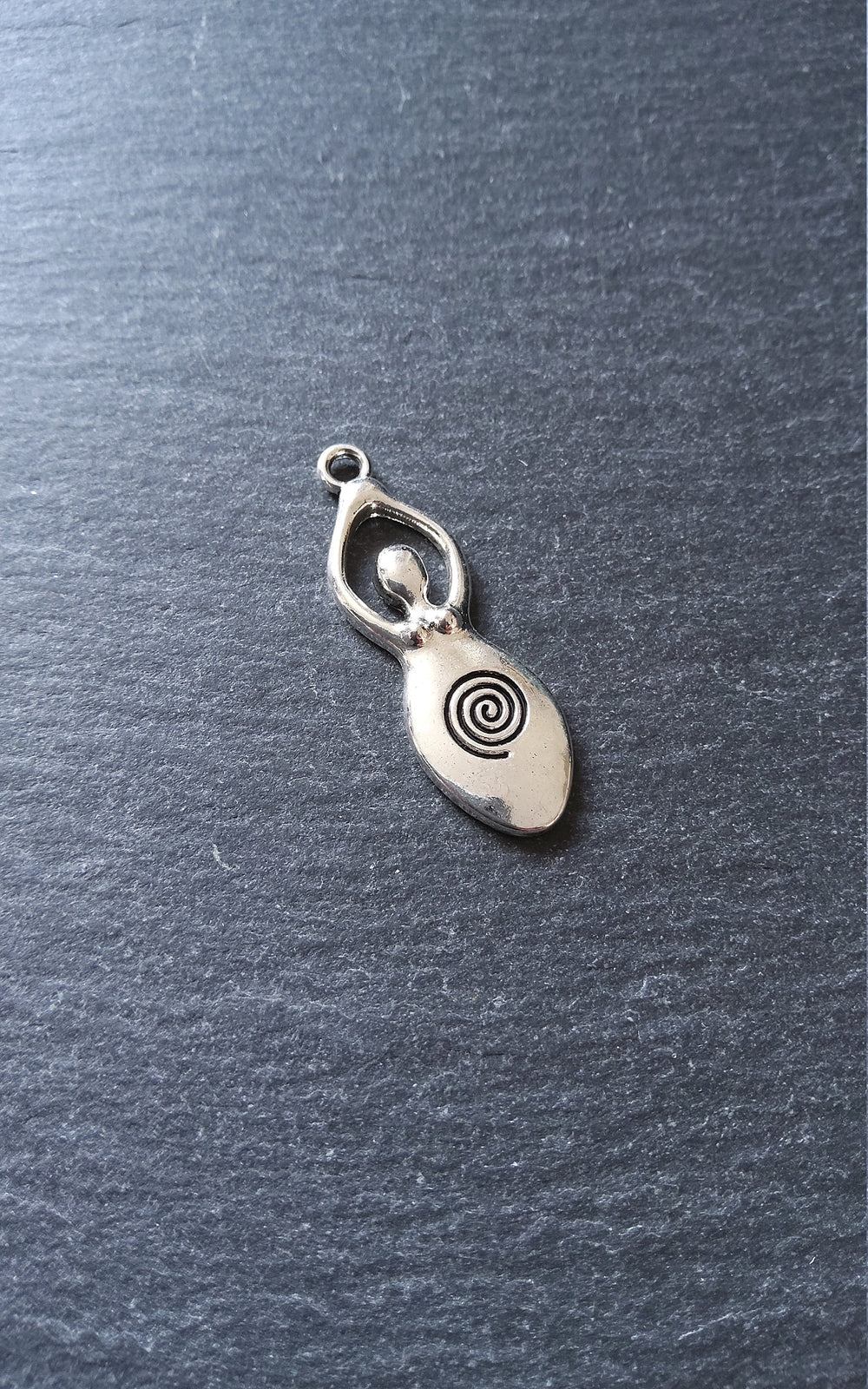 6 or 30 Silver Tone Spiral Goddess Pendants 39x13mm