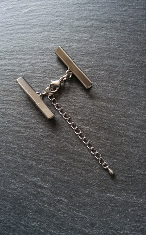 4 or 20 Stainless Steel Crimp End Sets for 30mm (1 3/16 inch) wide Ribbon or Leather