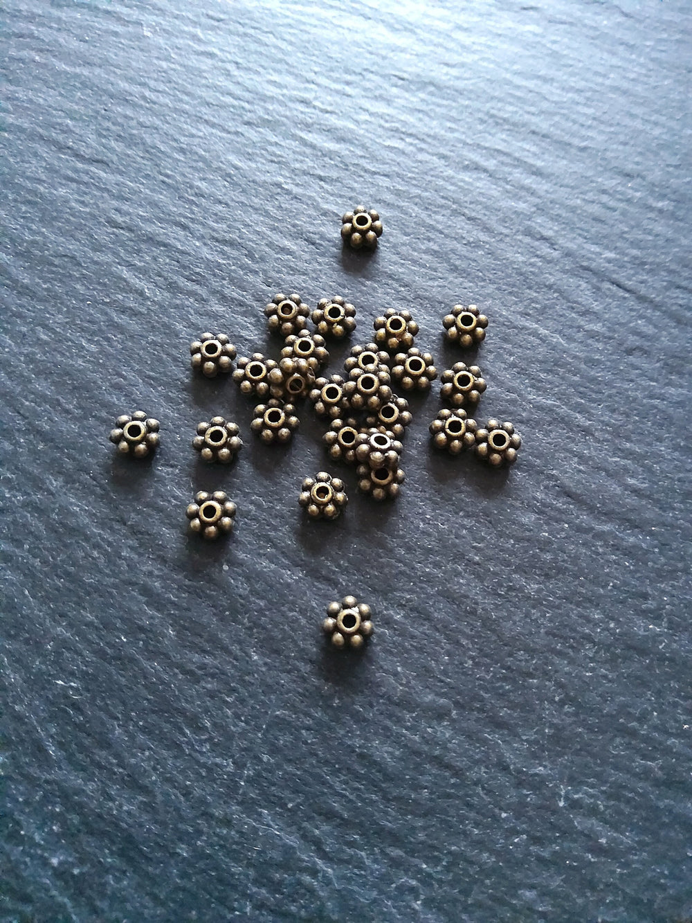 60 or 300 Antique Bronze Tone 5mm Chunky Daisy Spacer Beads 5x2.3mm