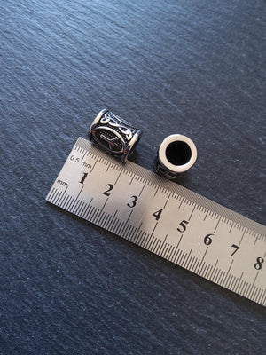 1 or 5 Stainless Steel Algiz ᛉ Rune Beads Elder Futhark 16x13mm Hole: 8mm