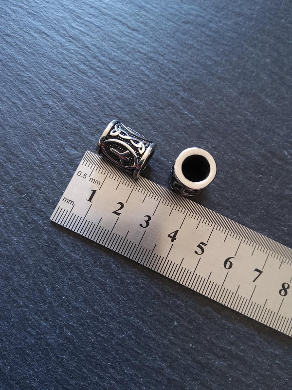 1 or 5 Stainless Steel Algiz ᛉ Rune Beads Elder Futhark 16x13mm Hole: 8mm