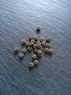60 or 300 Antique Bronze Tone 5mm Chunky Daisy Spacer Beads 5x2.3mm