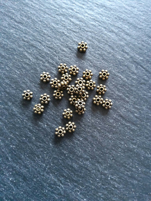 60 or 300 Antique Bronze Tone 5mm Chunky Daisy Spacer Beads 5x2.3mm