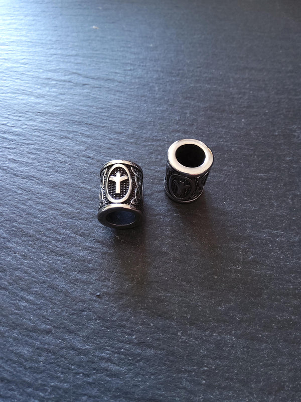 1 or 5 Stainless Steel Algiz ᛉ Rune Beads Elder Futhark 16x13mm Hole: 8mm