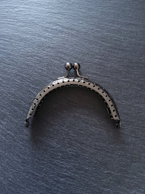 Patterned Gunmetal 8.5cm Metal Arch Frame Kiss Clasp For Purse Bag (3 3/8 inch)