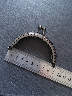 Patterned Gunmetal 8.5cm Metal Arch Frame Kiss Clasp For Purse Bag (3 3/8 inch)
