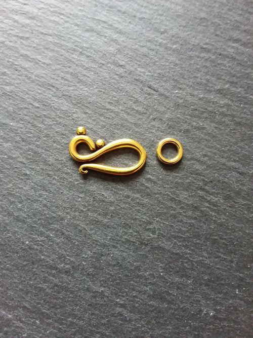 10 or 50 Sets Hook and Eye Clasps Antique Gold Tone 21x12mm Nickel FREE