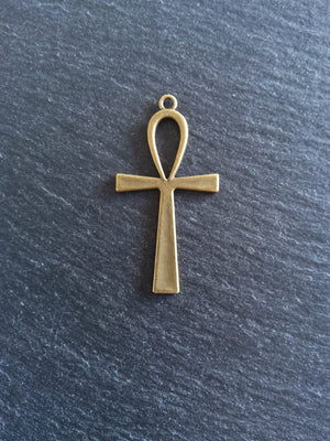 4 or 20 Ankh Pendants Large Antique Bronze Tone Egyptian 54x28mm
