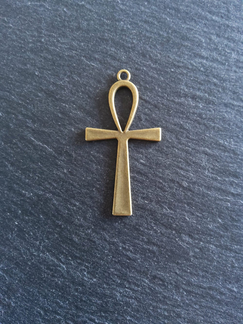 4 or 20 Ankh Pendants Large Antique Bronze Tone Egyptian 54x28mm