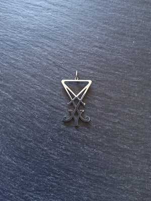 Stainless Steel Sigil of Lucifer Pendant 31.7x19.8x1.2mm