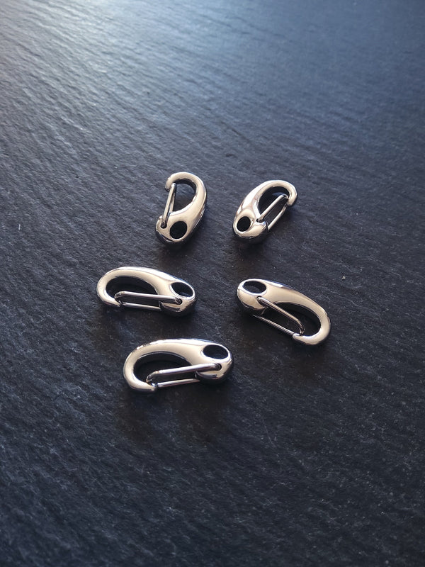 1 or 5 Small Surgical Stainless Steel Push Gate Clasps 16x8x4.5mm