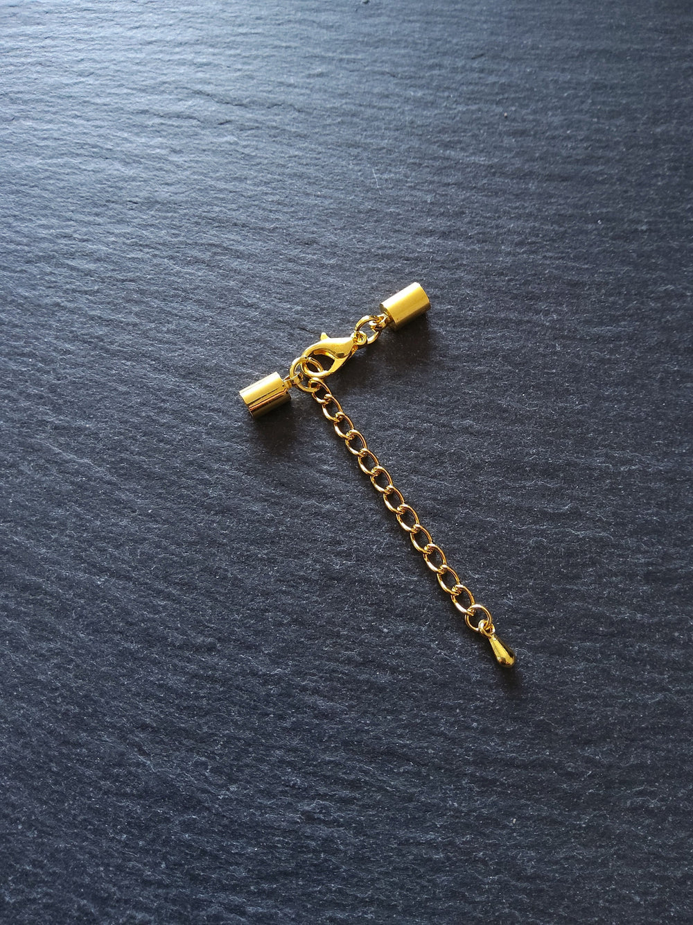 5 or 25 Bright Gold End Cap Sets for 4mm Cord (4.5mm end caps)