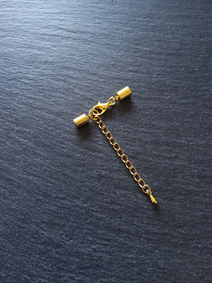 5 or 25 Bright Gold End Cap Sets for 4mm Cord (4.5mm end caps)