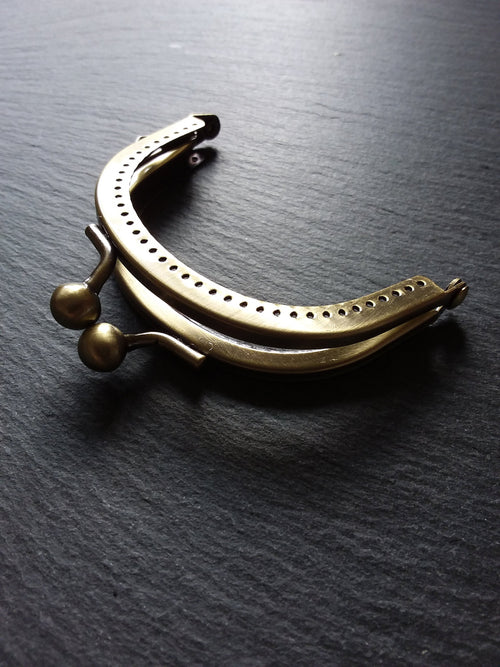 1 or 5 Bronze Tone 8.9cm (3 4/8") Metal Alloy Arch Frame Kiss Clasp For Purse or Bag Inactive