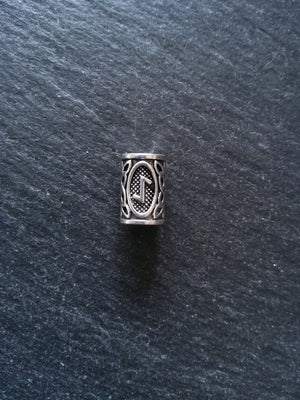 6 or 30 Eoh ᛇ or Eiwaz Rune Beads Elder Futhark Antique Silver Tone 13x8mm. Large 4.7mm Hole