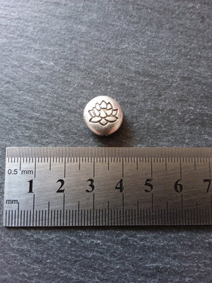 2 or 10 Lotus Beads 14mm Real Antiqued Sterling Silver Plated Flat Round 14x6.5mm Nickel FREE