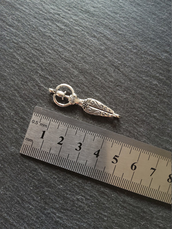4 or 20 Goddess Connector Charms Antique Silver Tone 43x12x4mm