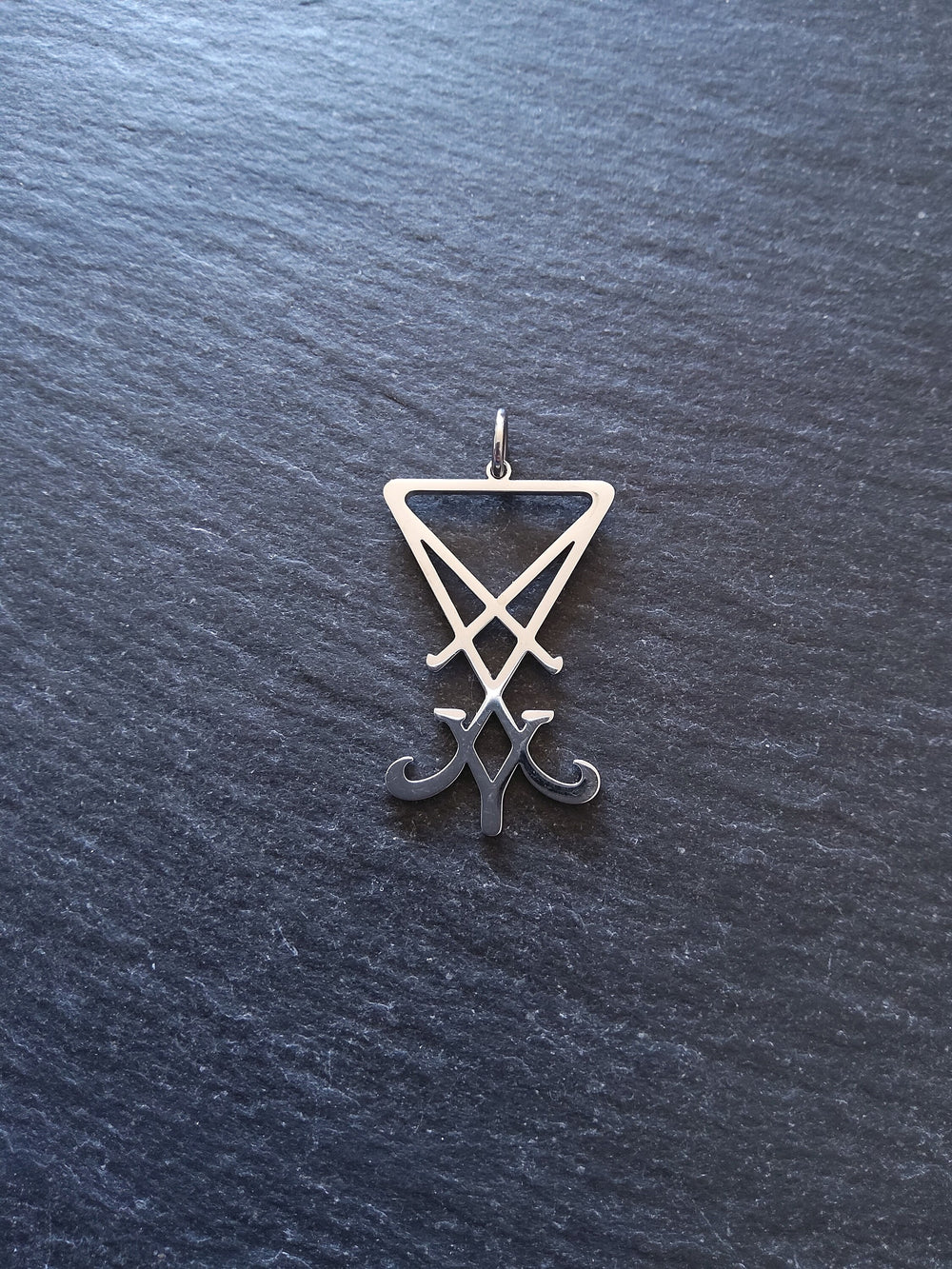 Stainless Steel Sigil of Lucifer Pendant 32x20x1.2mm