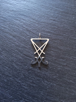 Stainless Steel Sigil of Lucifer Pendant 31.7x19.8x1.2mm