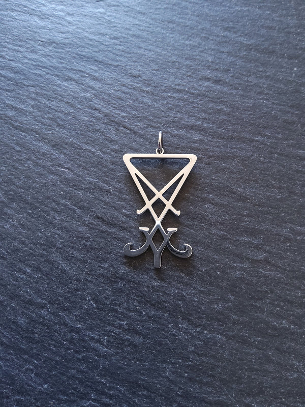 Stainless Steel Sigil of Lucifer Pendant 31.7x19.8x1.2mm