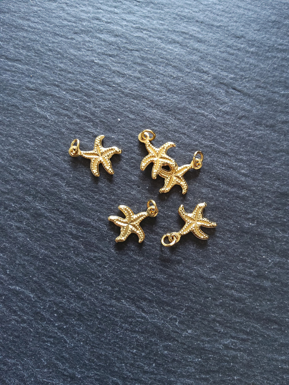 2 or 10 Starfish Charms Real 18K Gold Plated Brass 14.5x12x1.5mm. Nickel FREE