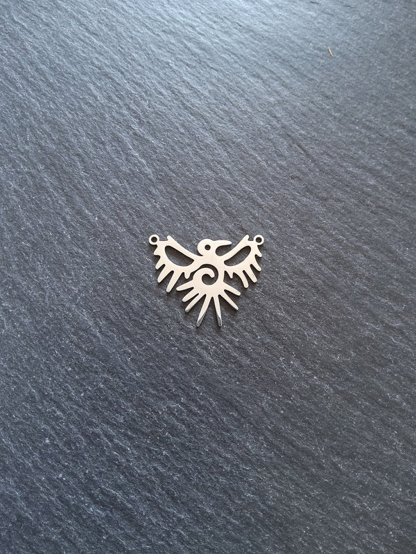 2 or 10 Stainless Steel Bird Connector Pendants 23x28x1mm