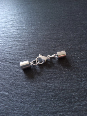 2 or 10 Bright Silver Stainless Steel End Cap Sets for 4.5mm Cord (5mm end caps)