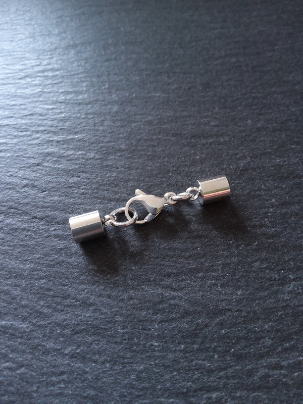 2 or 10 Bright Silver Stainless Steel End Cap Sets for 4.5mm Cord (5mm end caps)