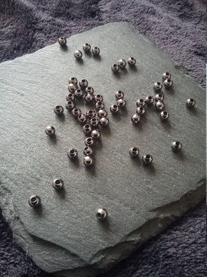 Gunmetal 4mm Spacer Ball Beads Smooth Round Hollow