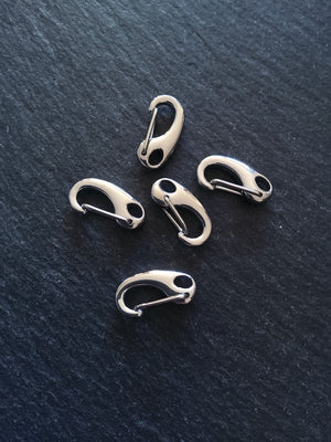 1 or 5 Small Surgical Stainless Steel Push Gate Clasps 16x8x4.5mm