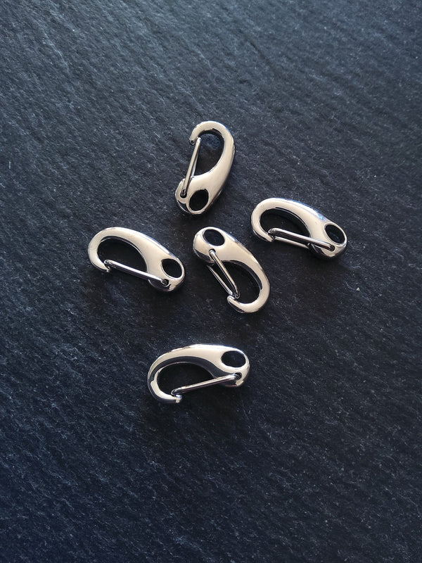 1 or 5 Small Surgical Stainless Steel Push Gate Clasps 16x8x4.5mm