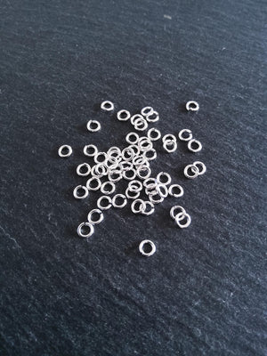 20 or 100 Real Sterling Silver 925 Plated Brass 5mm Jump Rings 1mm (18 gauge)