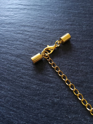 5 or 25 Bright Gold End Cap Sets for 4mm Cord (4.5mm end caps)