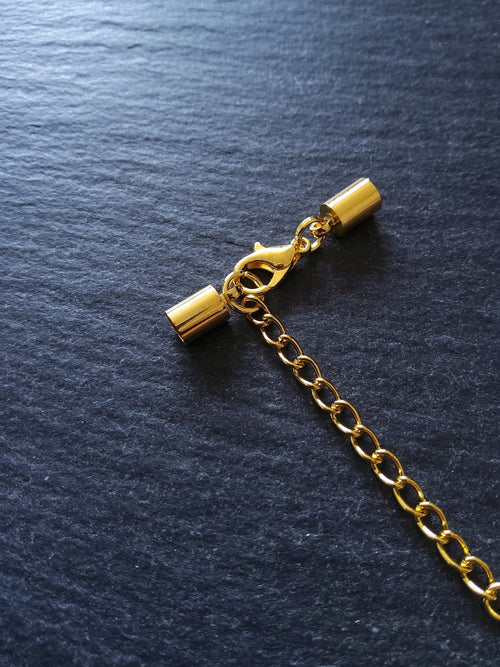 5 or 25 Bright Gold End Cap Sets for 4mm Cord (4.5mm end caps)