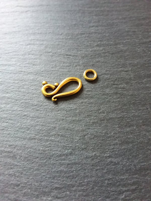 10 or 50 Sets Hook and Eye Clasps Antique Gold Tone 21x12mm Nickel FREE