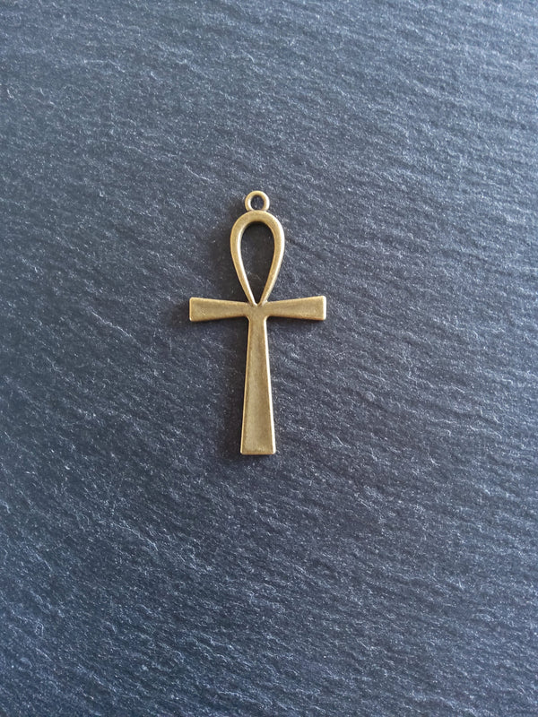 4 or 20 Ankh Pendants Large Antique Bronze Tone Egyptian 54x28mm