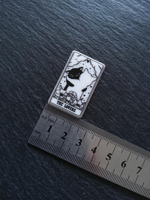 2 or 10 The The Lovers Cat Tarot Card Charms White & Black Resin 38x23mm